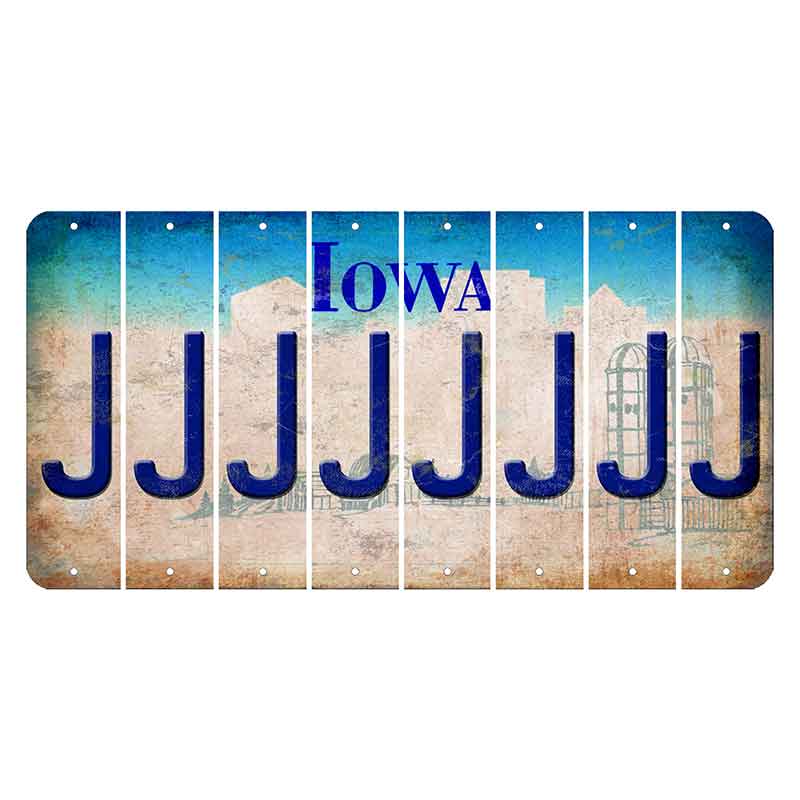 Iowa Farm Scene Cut License Plate Strips (Set of 8) J