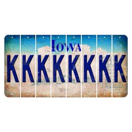 Iowa Farm Scene Cut License Plate Strips (Set of 8) K