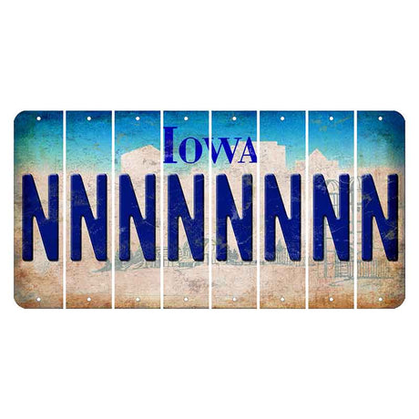 Iowa Farm Scene Cut License Plate Strips (Set of 8) N