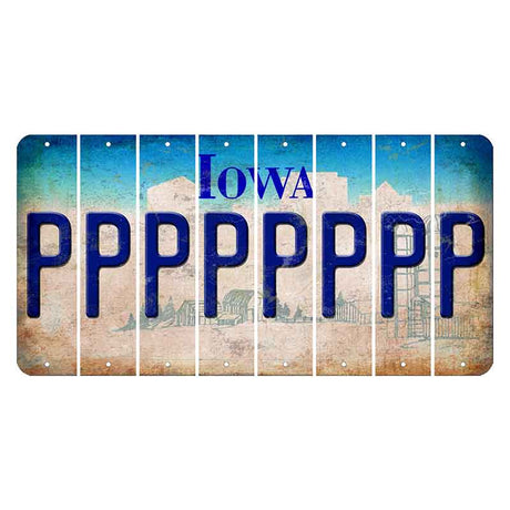 Iowa Farm Scene Cut License Plate Strips (Set of 8) P