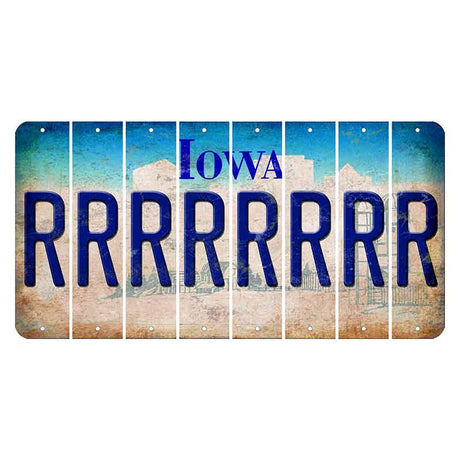 Iowa Farm Scene Cut License Plate Strips (Set of 8) R