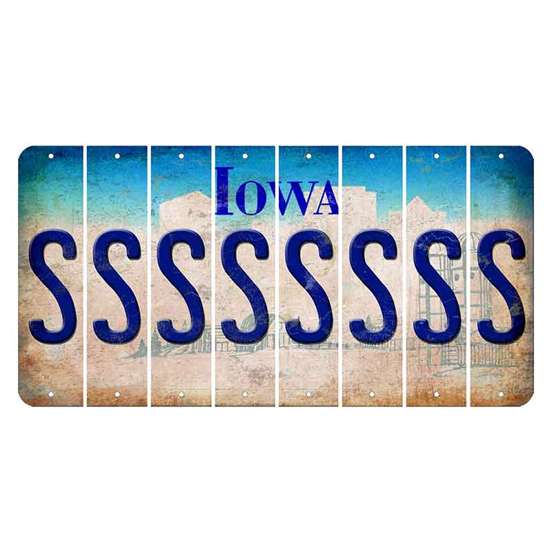 Iowa Farm Scene Cut License Plate Strips (Set of 8) S