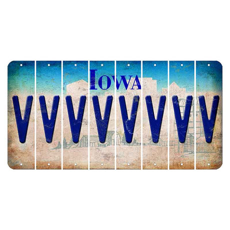 Iowa Farm Scene Cut License Plate Strips (Set of 8) V