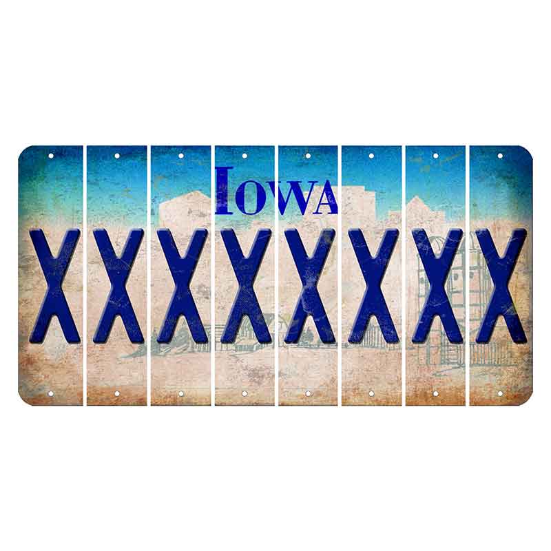 Iowa Farm Scene Cut License Plate Strips (Set of 8) X