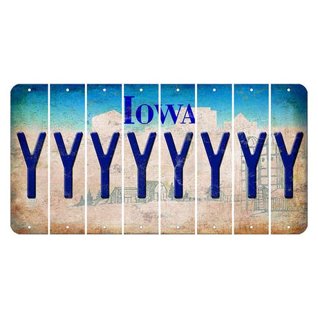 Iowa Farm Scene Cut License Plate Strips (Set of 8) Y