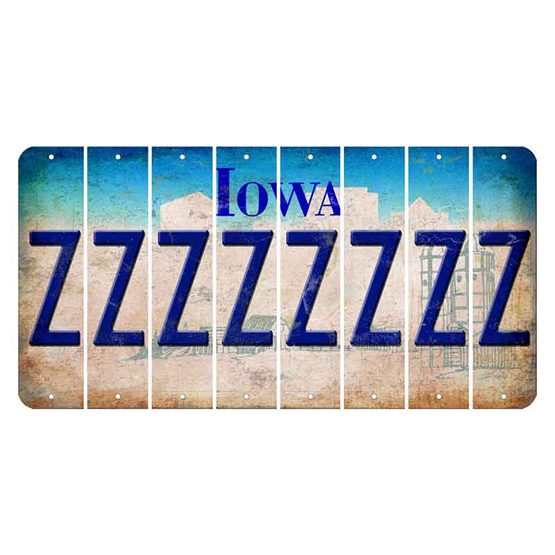 Iowa Farm Scene Cut License Plate Strips (Set of 8) Z