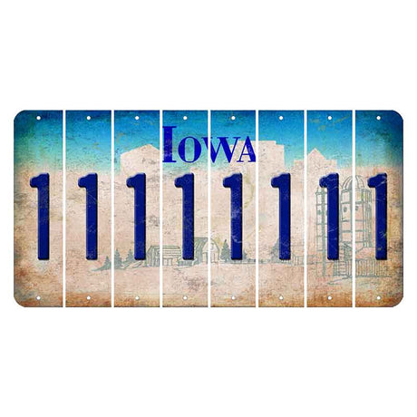 Iowa Farm Scene Cut License Plate Strips (Set of 8) 1