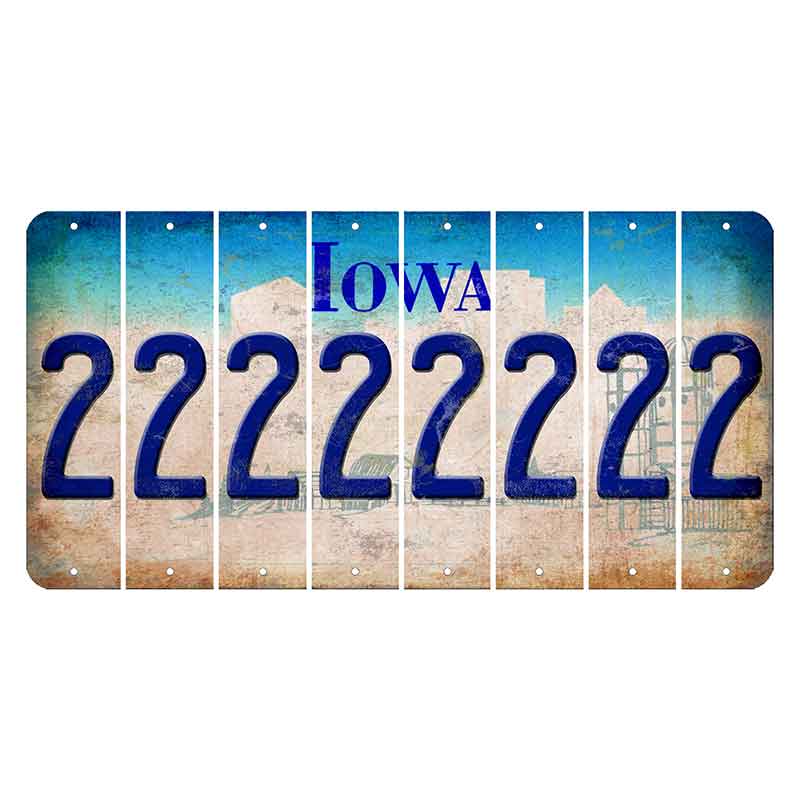 Iowa Farm Scene Cut License Plate Strips (Set of 8) 2