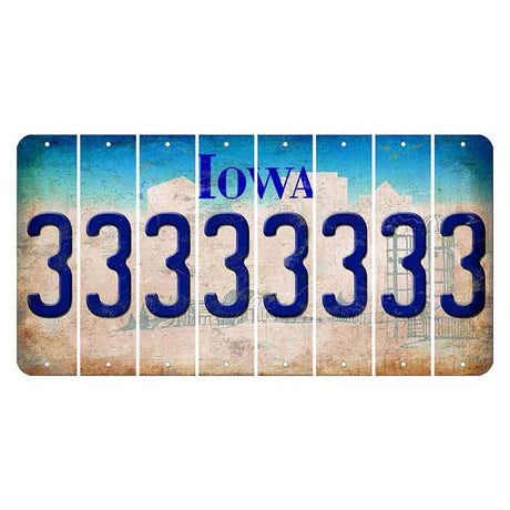 Iowa Farm Scene Cut License Plate Strips (Set of 8) 3