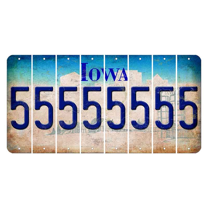 Iowa Farm Scene Cut License Plate Strips (Set of 8) 5