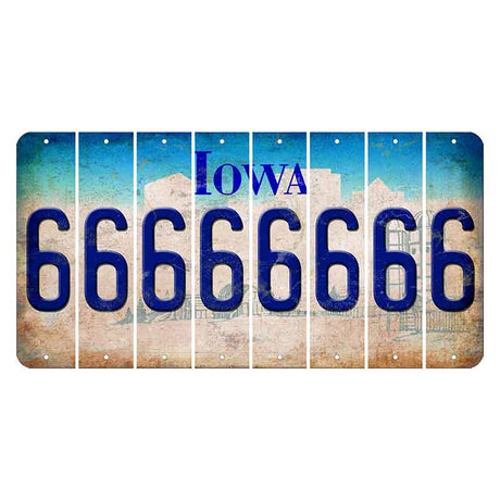 Iowa Farm Scene Cut License Plate Strips (Set of 8) 6