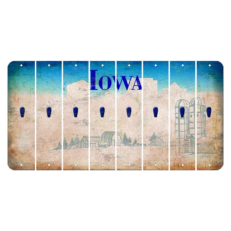 Iowa Farm Scene Cut License Plate Strips (Set of 8) Apostrophe