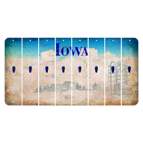 Iowa Farm Scene Cut License Plate Strips (Set of 8) Apostrophe