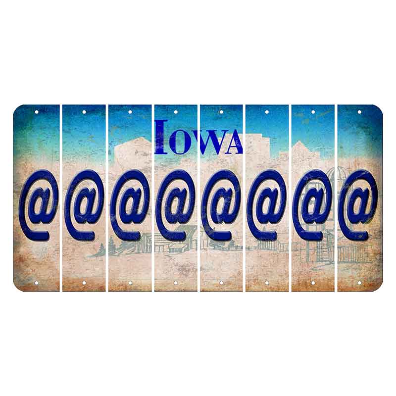 Iowa Farm Scene Cut License Plate Strips (Set of 8) At Sign