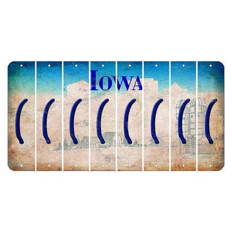 Iowa Farm Scene Cut License Plate Strips (Set of 8) Parenthesis - Left