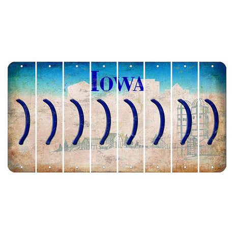 Iowa Farm Scene Cut License Plate Strips (Set of 8) Parenthesis - Right