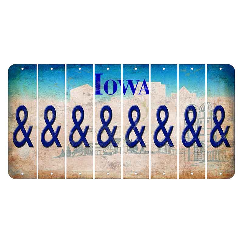 Iowa Farm Scene Cut License Plate Strips (Set of 8) And Sign