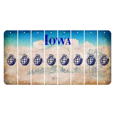 Iowa Farm Scene Cut License Plate Strips (Set of 8) Grenade