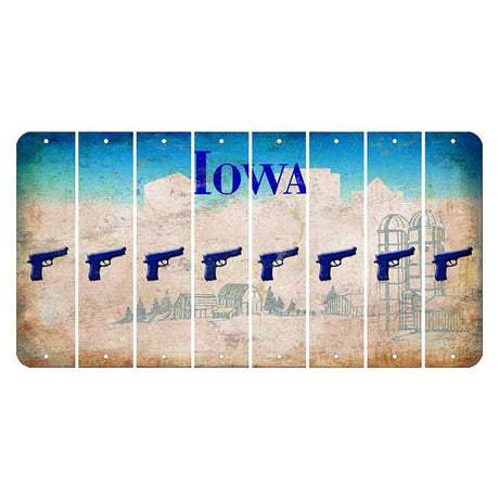 Iowa Farm Scene Cut License Plate Strips (Set of 8) Handgun