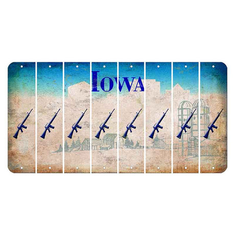 Iowa Farm Scene Cut License Plate Strips (Set of 8) Rifle