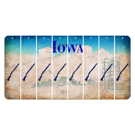 Iowa Farm Scene Cut License Plate Strips (Set of 8) Shotgun