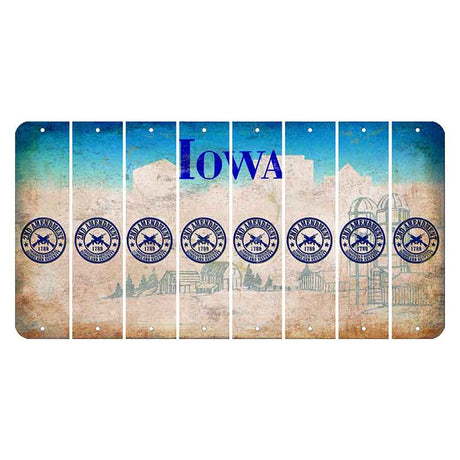 Iowa Farm Scene Cut License Plate Strips (Set of 8) 2nd Amendment