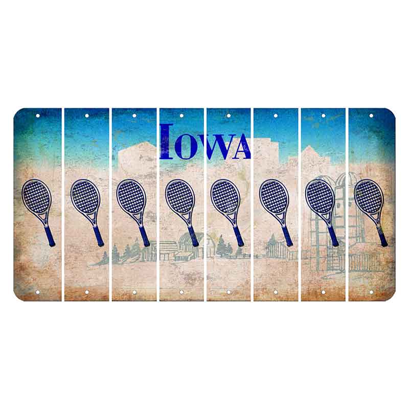 Iowa Farm Scene Cut License Plate Strips (Set of 8) Tennis Racket