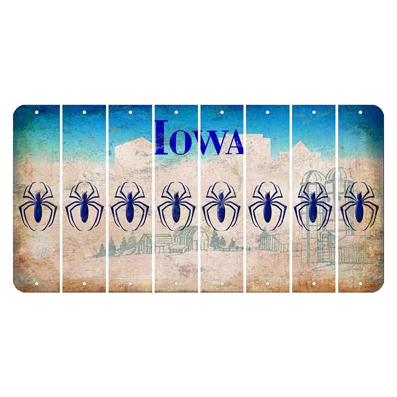 Iowa Farm Scene Cut License Plate Strips (Set of 8) Spider