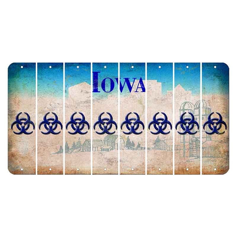 Iowa Farm Scene Cut License Plate Strips (Set of 8) Radioactive