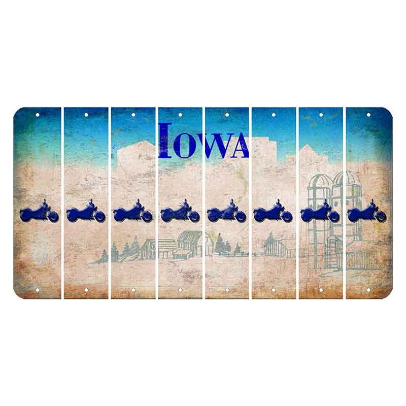 Iowa Farm Scene Cut License Plate Strips (Set of 8) Motorcycle