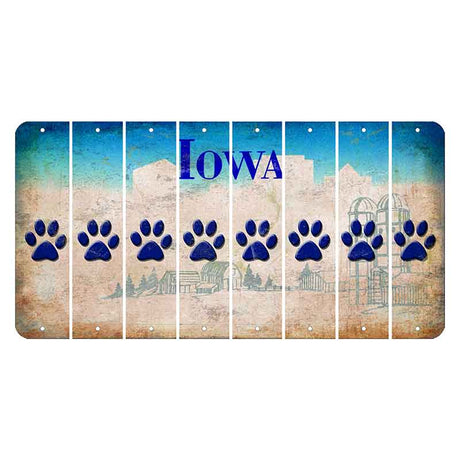 Iowa Farm Scene Cut License Plate Strips (Set of 8) Dog Paw