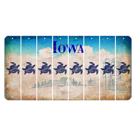 Iowa Farm Scene Cut License Plate Strips (Set of 8) Sea Turtle