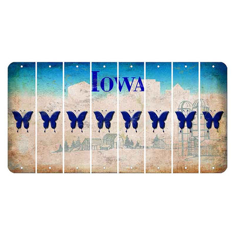 Iowa Farm Scene Cut License Plate Strips (Set of 8) Butterfly