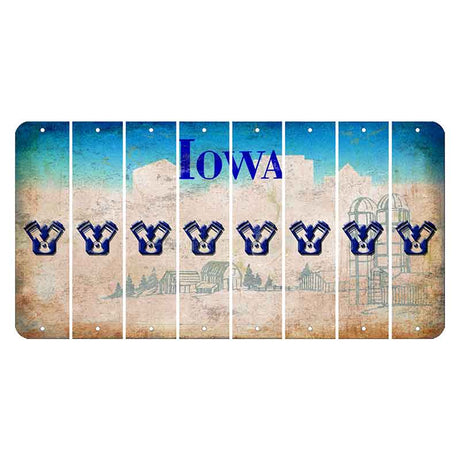 Iowa Farm Scene Cut License Plate Strips (Set of 8) Engine