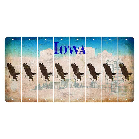 Iowa Farm Scene Cut License Plate Strips (Set of 8) Bald Eagle