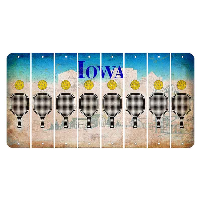 Iowa Farm Scene Cut License Plate Strips (Set of 8) Pickleball