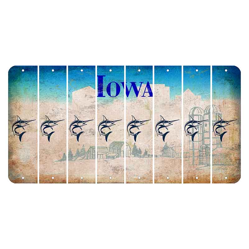 Iowa Farm Scene Cut License Plate Strips (Set of 8) Swordfish