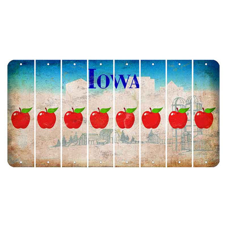 Iowa Farm Scene Cut License Plate Strips (Set of 8) Apple