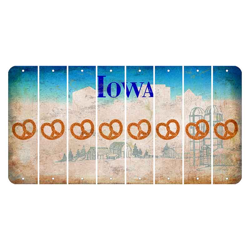 Iowa Farm Scene Cut License Plate Strips (Set of 8) Pretzel