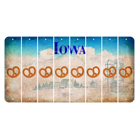 Iowa Farm Scene Cut License Plate Strips (Set of 8) Pretzel