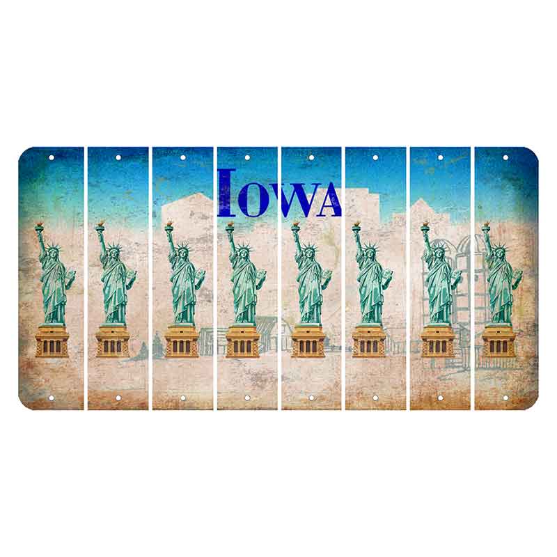 Iowa Farm Scene Cut License Plate Strips (Set of 8) Statue of Liberty