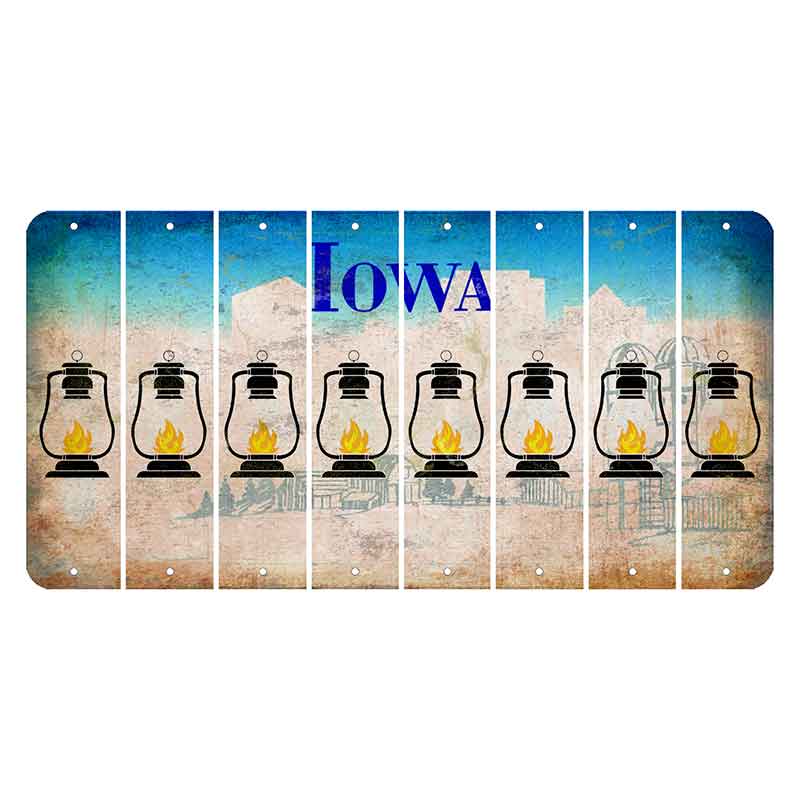 Iowa Farm Scene Cut License Plate Strips (Set of 8) Lantern