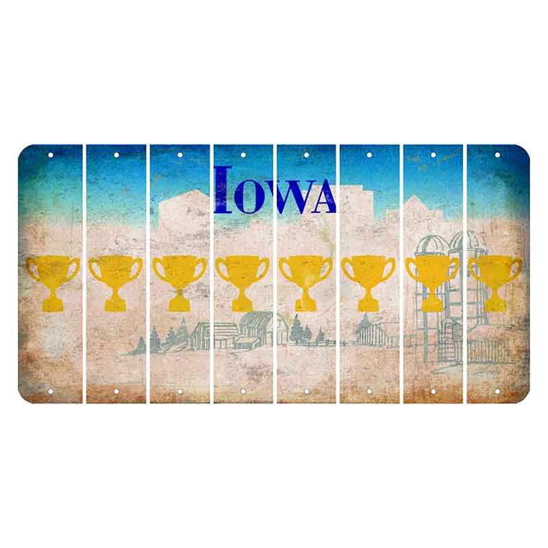 Iowa Farm Scene Cut License Plate Strips (Set of 8) Trophy