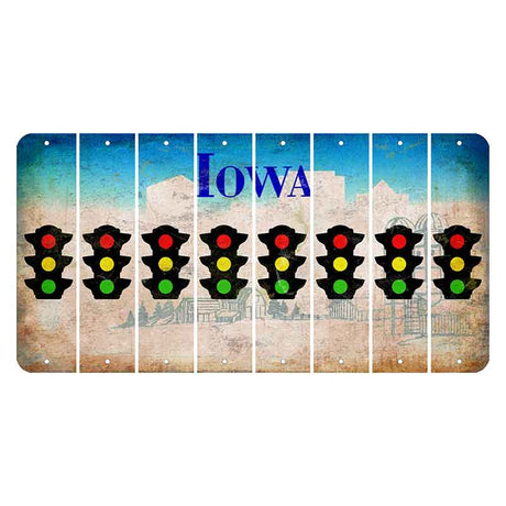 Iowa Farm Scene Cut License Plate Strips (Set of 8) Traffic Light