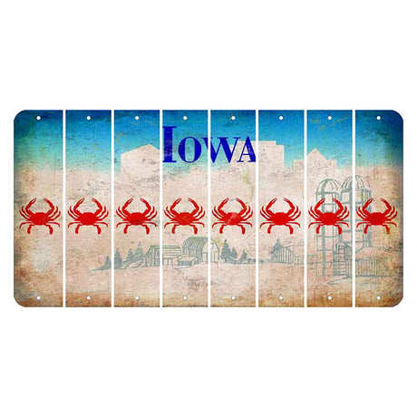 Iowa Farm Scene Cut License Plate Strips (Set of 8) Crab