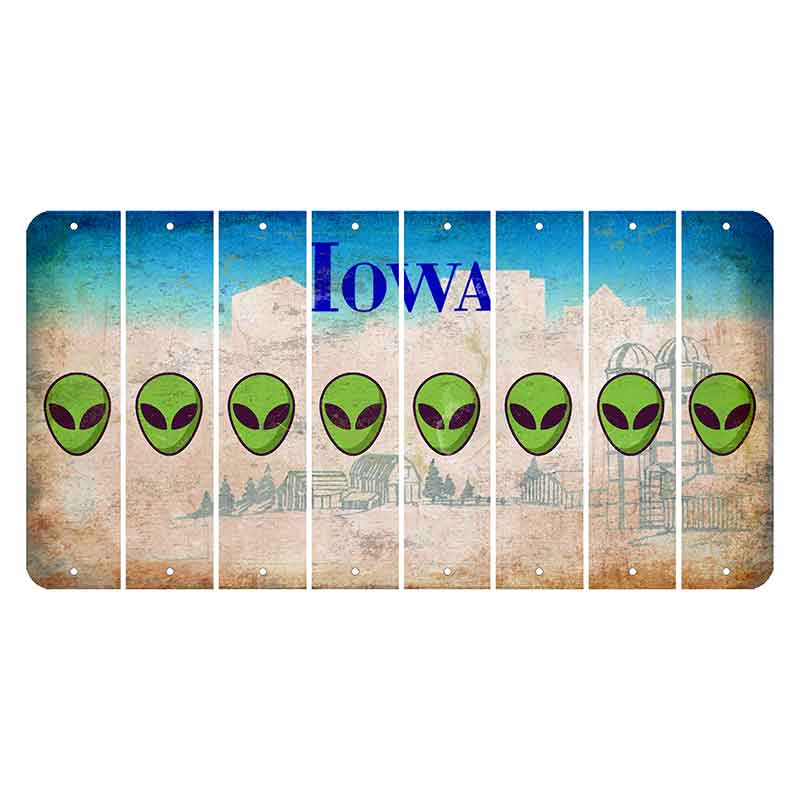 Iowa Farm Scene Cut License Plate Strips (Set of 8) Alien