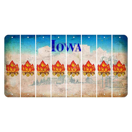 Iowa Farm Scene Cut License Plate Strips (Set of 8) Campfire