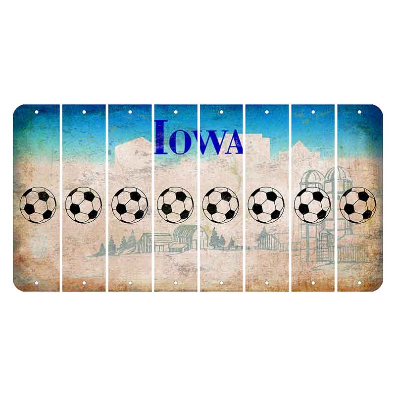 Iowa Farm Scene Cut License Plate Strips (Set of 8) Soccerball