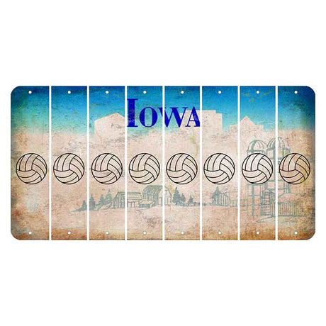 Iowa Farm Scene Cut License Plate Strips (Set of 8) Volleyball