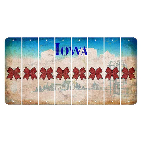 Iowa Farm Scene Cut License Plate Strips (Set of 8) Cheer Bow